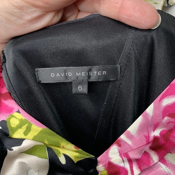 David Meister Silk Charmeuse Satin Dress Womens Sz 6 Ruched Bodice Stretch $605 - Picture 12 of 16